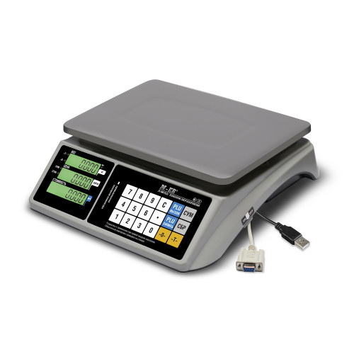 M-ER 328 C-15.2 LCD ticarət masası RS-232 və batareyasız USB ilə tərəzi