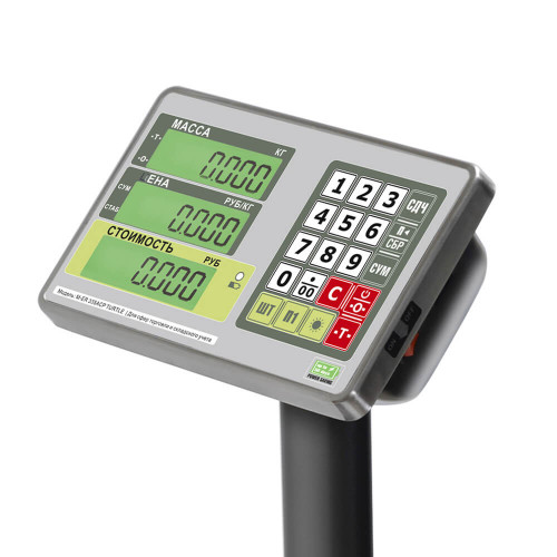 Ticarət mərtəbəsi tərəzisi M-ER 335 ACPU-60.10/20 "Tısbağa" malların dəyərinin hesablanması ilə LCD