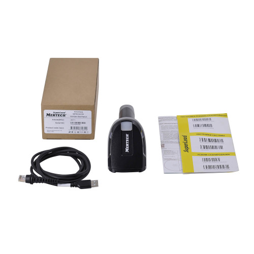 MERTECH 2425 HR Aı 2core xlaser USB simli barkod skaneri, RS232 Qara emulyasiya