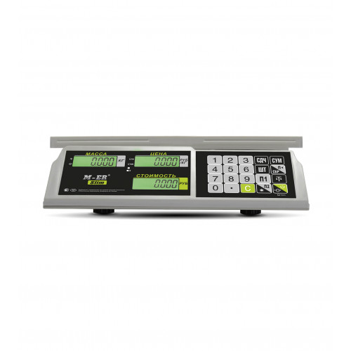 Ticarət masa tərəzi m-ER 326 AC-15.2 Slim LCD ağ